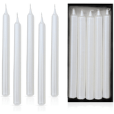 (Pack of 10) Unscented Straight Candles -10 Hours Burning Time (Pearl White)
