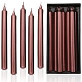 (Pack of 10) Unscented Straight Candles -10 Hours Burning Time (Metallic Copper)