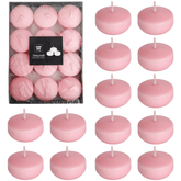 Unscented Pack of 24 Floating Candles, 4 Hours Burning Time - ( Baby Pink )