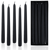 Pack of 10 Unscented Taper Candles-9.84 Inches Tall Thicker Candle Set-9 Hours Burning time (Black)