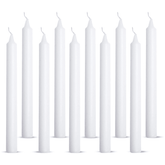 (Pack of 10) Unscented Straight Candles -10 Hours Burning Time (White)
