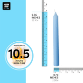 (Pack of 10) Unscented Straight Candles -10 Hours Burning Time (Baby Blue)