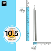 (Pack of 10) Unscented Straight Candles -10 Hours Burning Time (Pearl White)