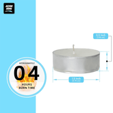 Tealight Candles - Smokeless Small Tea Candles with 4 Hours Extended Burn Time (Unscented)