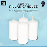 Axiom – Pack of 4 Unscented Small pillar candles