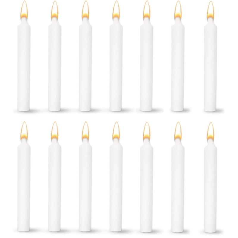 Unscented straight Household Grocery candles -Small straight candles with 2 to 3-hour Burning time (Pack of 20)