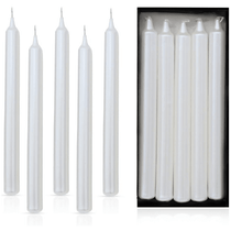 (Pack of 10) Unscented Straight Candles -10 Hours Burning Time (Pearl White)