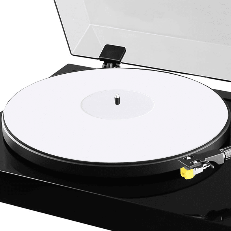 Axiom Turntable Acrylic Slipmat for Vinyl LP Record Players 2.7mm Thick for Better Sound Support on Record Player Provides Antistatic and Tighter bass (White)