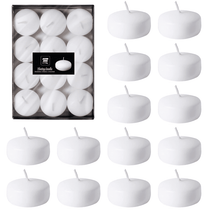 Unscented Pack of 24 Floating Candles, 4 Hours Burning Time - ( White )