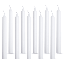 (Pack of 10) Unscented Straight Candles -10 Hours Burning Time (White)