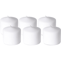 (Pack of 6) Long lasting Pillar Candles 51 Hours - FREE SHIPPING - Axiom (White-3.15 x 3.15 Inches)