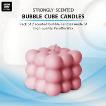 Chic Home Decor: Square Bubble Candle for Ambiance (Pink_Rose Scent)