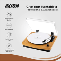 Axiom Turntable Acrylic Slipmat for Vinyl LP Record Players 2.7mm Thick for Better Sound Support on Record Player Provides Antistatic and Tighter bass (White)