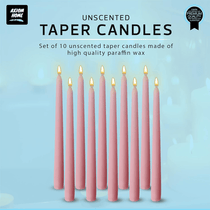 Pack of 10 Unscented Taper Candles-9.84 Inches Tall Thicker Candle Set-9 Hours Burning time (Baby Pink)