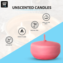 Unscented Pack of 24 Floating Candles, 4 Hours Burning Time - ( Baby Pink )