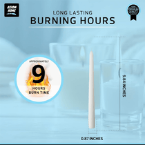 Pack of 10 Unscented Taper Candles-9.84 Inches Tall Thicker Candle Set-9 Hours Burning time (White)