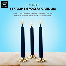 (Pack of 10) Unscented Straight Candles -10 Hours Burning Time (Midnight Blue)