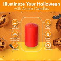 (Pack of 6) Long lasting Pillar Candles 89 Hours - FREE SHIPPING - Axiom (Red-3.15 x 5.50 Inches)