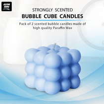 Chic Home Decor: Square Bubble Candle for Ambiance (Blue Ocean_Breeze)