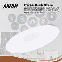 Axiom Turntable Acrylic Slipmat for Vinyl LP Record Players 2.7mm Thick for Better Sound Support on Record Player Provides Antistatic and Tighter bass (White)