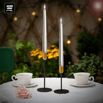 Pack of 10 Unscented Taper Candles-9.84 Inches Tall Thicker Candle Set-9 Hours Burning time (Metallic Pearl White)