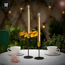 Pack of 10 Unscented Taper Candles-9.84 Inches Tall Thicker Candle Set-9 Hours Burning time (Golden)