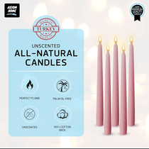 Pack of 10 Unscented Taper Candles-9.84 Inches Tall Thicker Candle Set-9 Hours Burning time (Baby Pink)