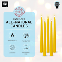 Pack of 10 Unscented Taper Candles-9.84 Inches Tall Thicker Candle Set-9 Hours Burning time (Yellow)