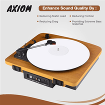 Axiom Turntable Acrylic Slipmat for Vinyl LP Record Players 2.7mm Thick for Better Sound Support on Record Player Provides Antistatic and Tighter bass (White)