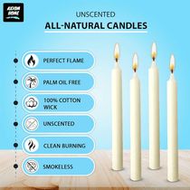 (Pack of 10) Unscented Straight Candles -10 Hours Burning Time (Ivory)