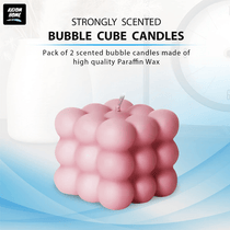 Chic Home Decor: Square Bubble Candle for Ambiance (Pink_Rose Scent)