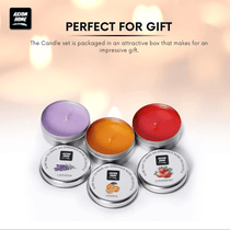 Pack of 3 Scented Tin Candles - 15 Hours Long Lasting Combo (Strawberry, Orange, Lavender)