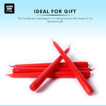 Pack of 10 Unscented Taper Candles-9.84 Inches Tall Thicker Candle Set-9 Hours Burning time (Red)
