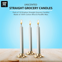 (Pack of 10) Unscented Straight Candles -10 Hours Burning Time (Pearl White)