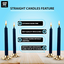 (Pack of 10) Unscented Straight Candles -10 Hours Burning Time (Midnight Blue)