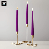 Pack of 10 Unscented Taper Candles-9.84 Inches Tall Thicker Candle Set-9 Hours Burning time (Purple)