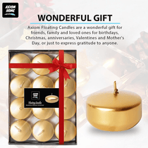 Unscented Pack of 24 Floating Candles, 4 Hours Burning Time - ( Metallic Golden )