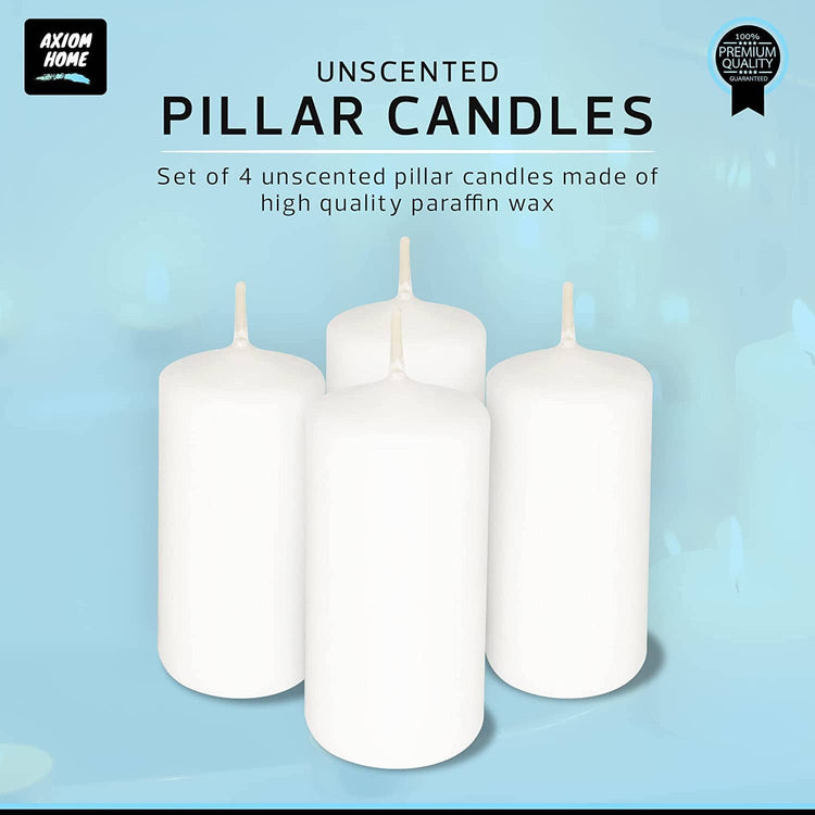 Axiom – Pack of 4 Unscented Small pillar candles 